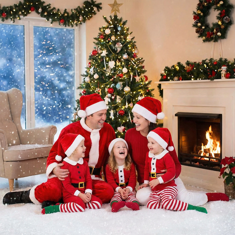 Christmas Backgrounds and Santa Costumes