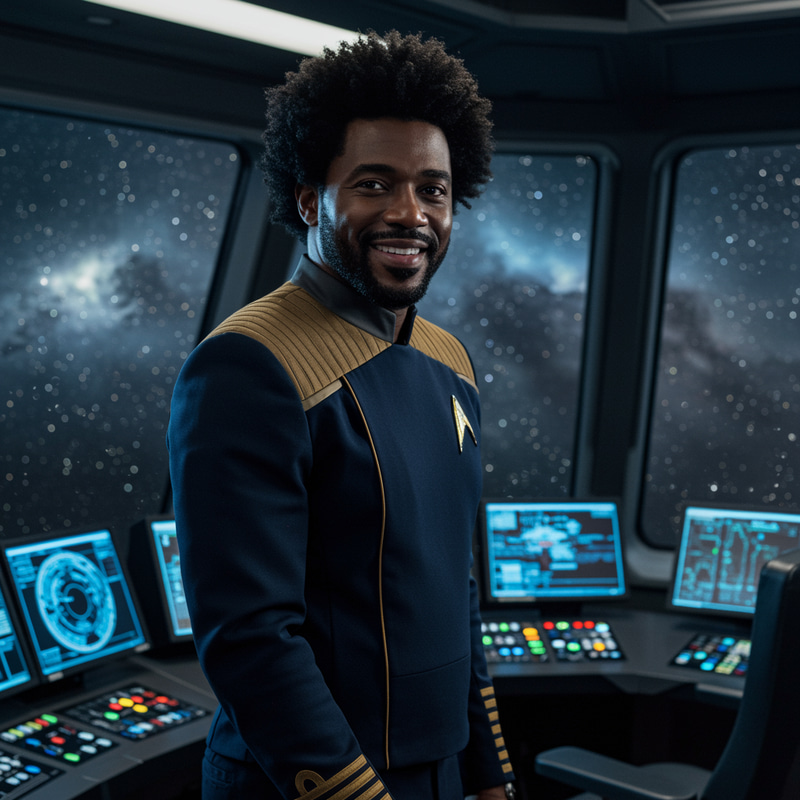 African American Space Ship Captain