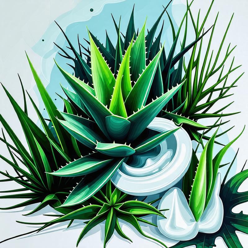 Green and Blue Tones: Aloe and Seaweed with White Creams Green and Blue Tones: Aloe and Seaweed with White Creams