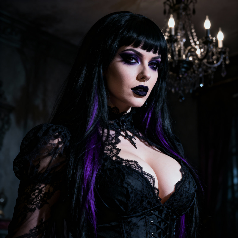 Goth Girl with Huge Boobs - Stunning Visuals