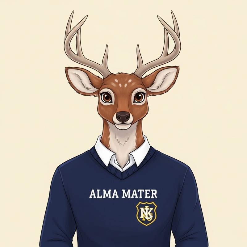 Cute Authoritative Deer Mascot Design Cute Authoritative Deer Mascot Design