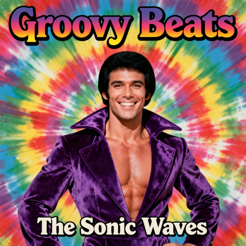 Vintage 70s Album Cover Design - Groovy Beats