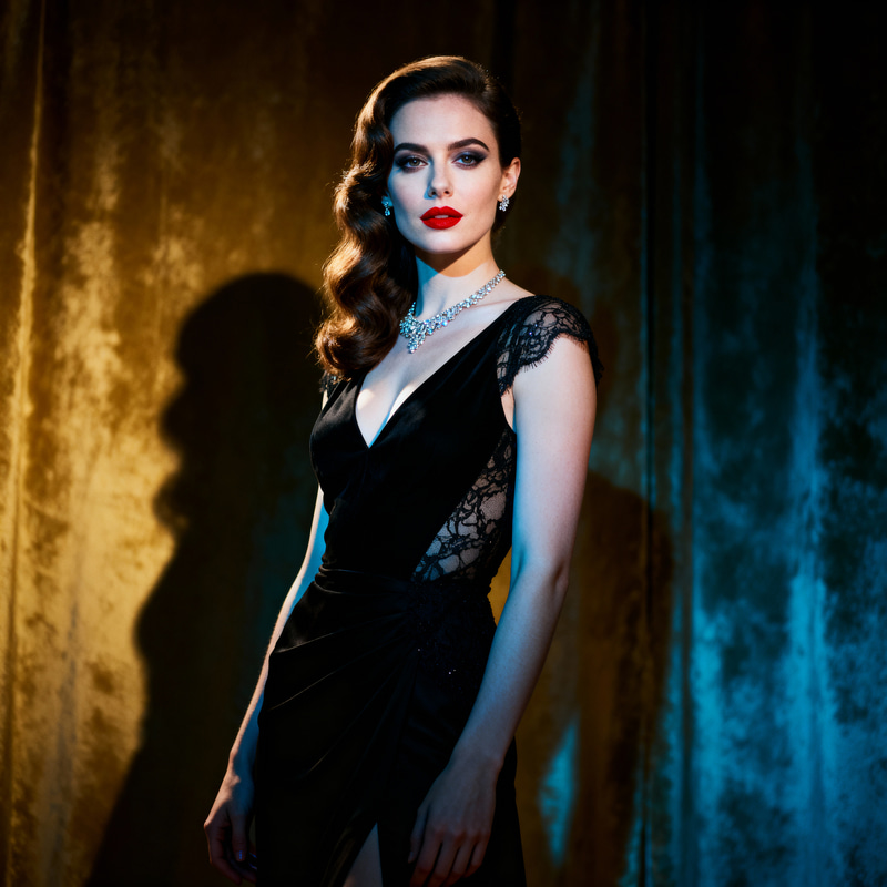 Elegant Glamour Portraits with Dramatic Lighting Elegant Glamour Portraits with Dramatic Lighting