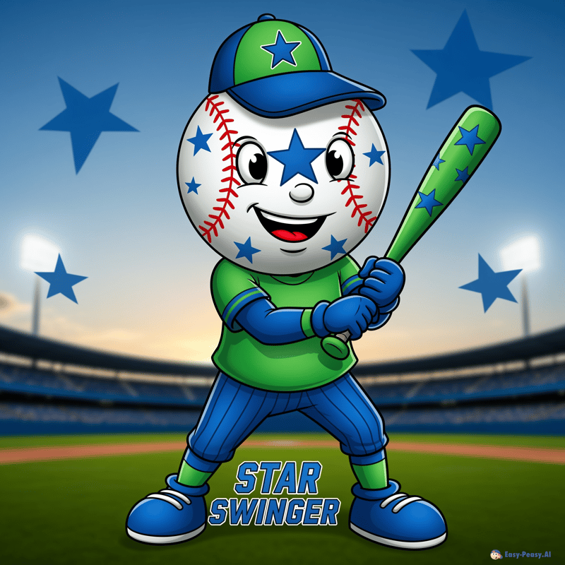 Baseball Mascot Design in Green and Blue Baseball Mascot Design in Green and Blue