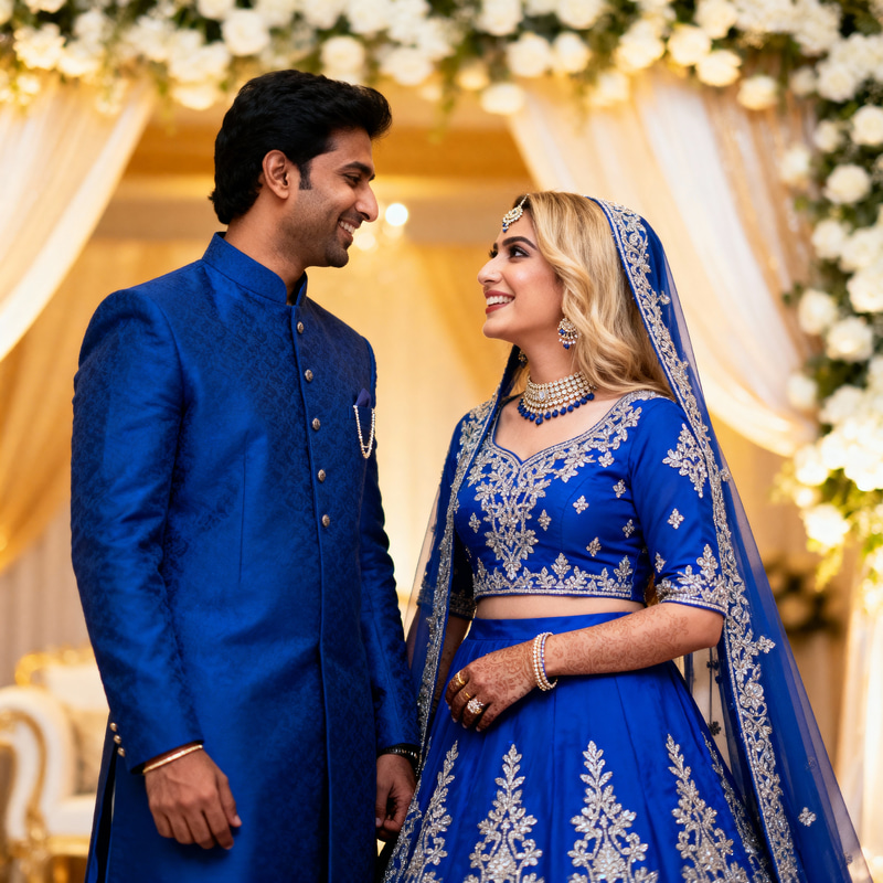 Stunning Royal Blue Wedding Attire Stunning Royal Blue Wedding Attire