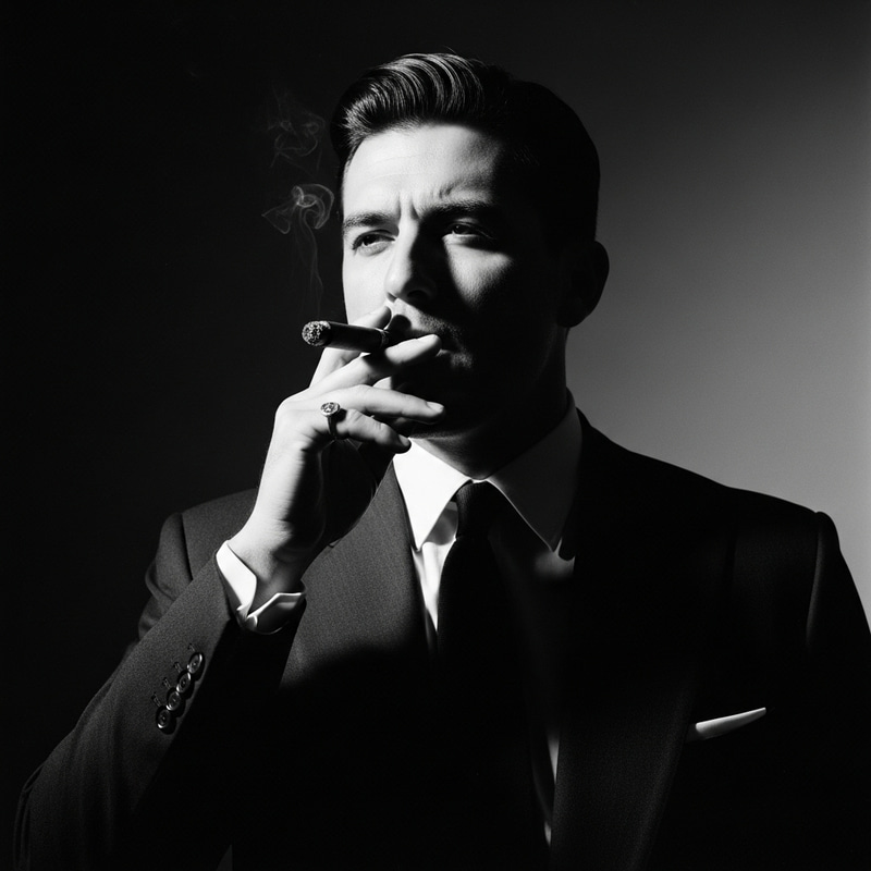 Charismatic Noir Portrait of an Italian Gangster Charismatic Noir Portrait of an Italian Gangster