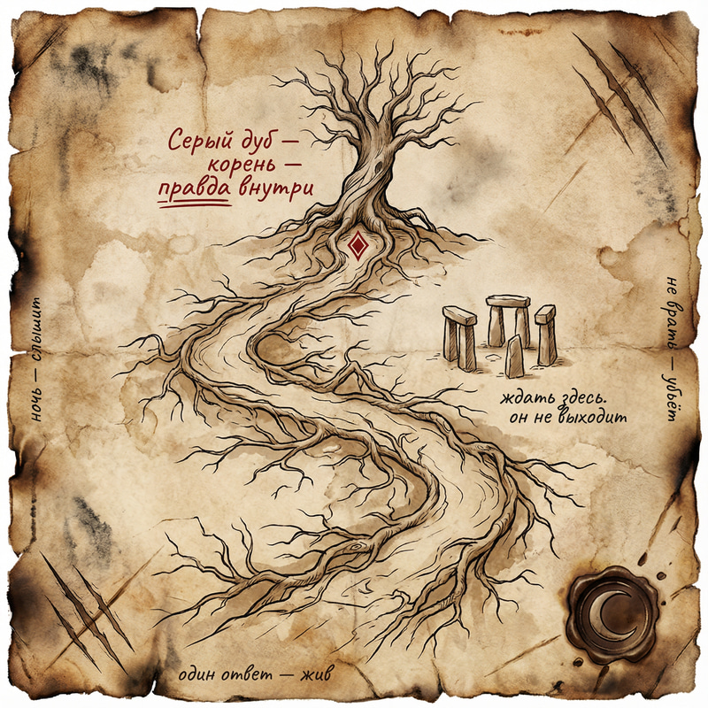 Antique Fantasy Map: The Enigmatic Gray Oak Antique Fantasy Map: The Enigmatic Gray Oak