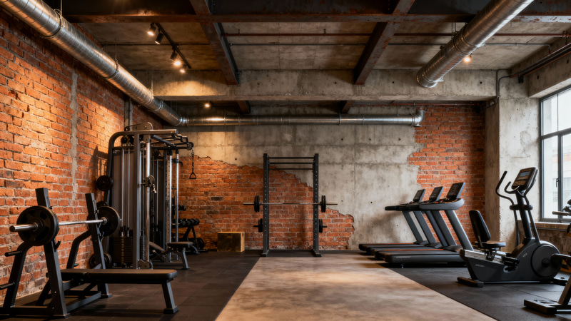 Beautiful Industrial Gym Design Inspiration