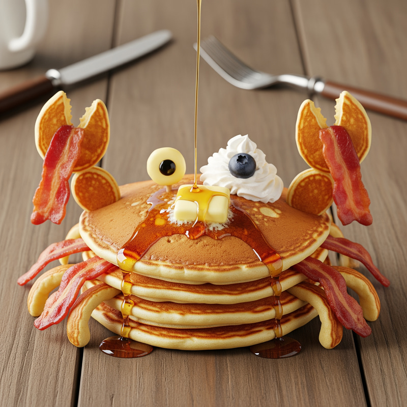 Crab Made of Pancake - Fun Cooking Idea