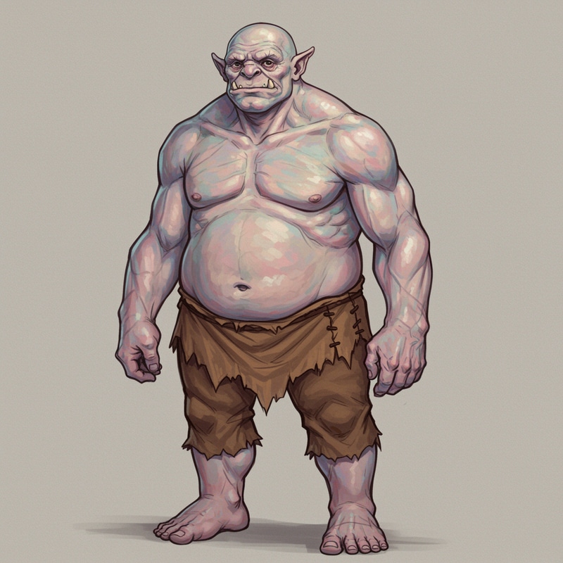 Medieval Orc Lineless Art in Pastel Colors
