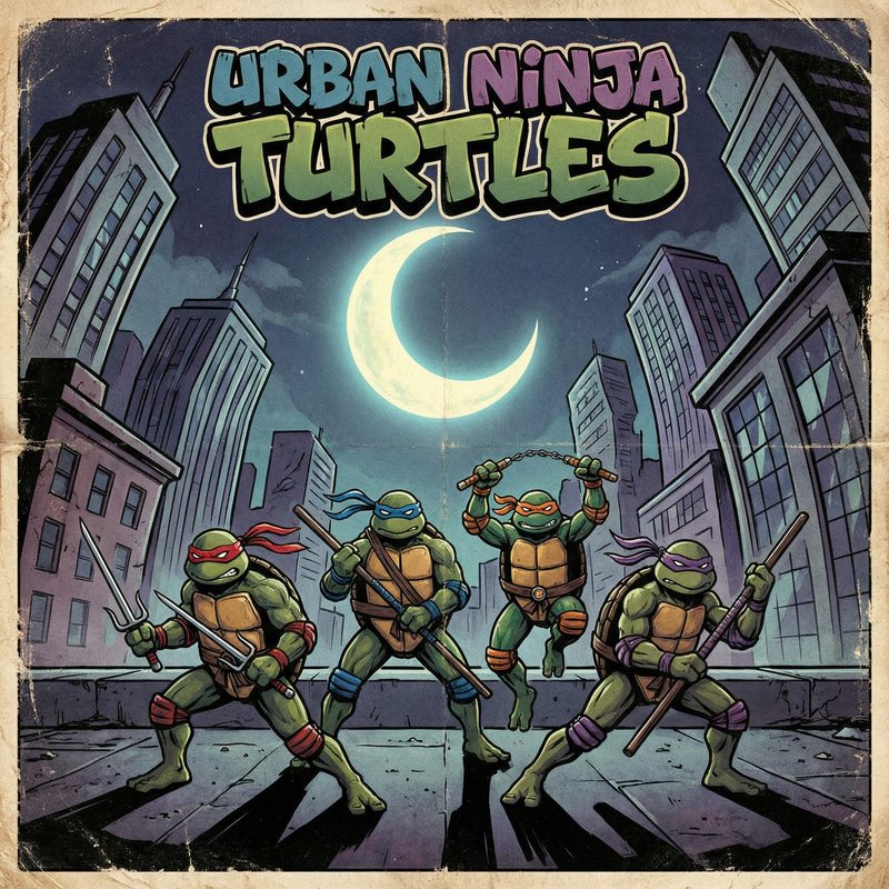 Martial Arts Turtles: Action-Packed Poster Art