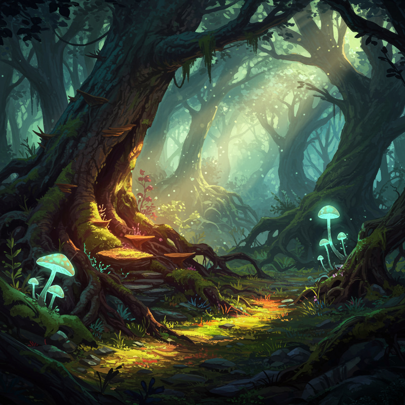Saturated Fantasy Forest Digital Art Saturated Fantasy Forest Digital Art