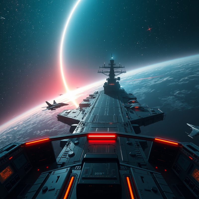 Epic Cyberpunk Space Art: Captain's Cabin View Epic Cyberpunk Space Art: Captain's Cabin View