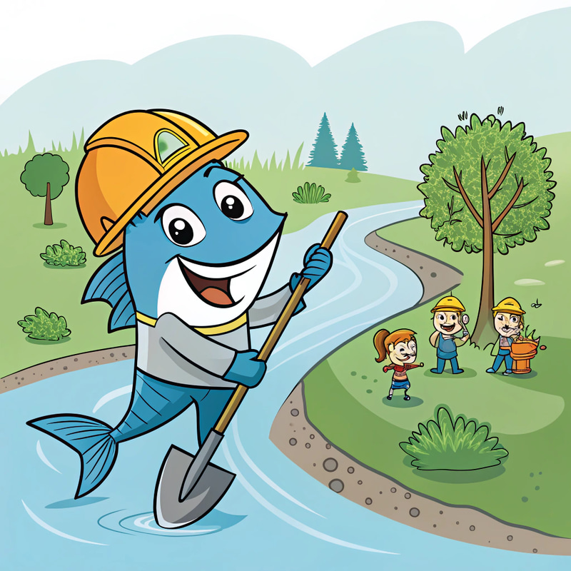 River Revitalization Mascot - Nature's Champion River Revitalization Mascot - Nature's Champion