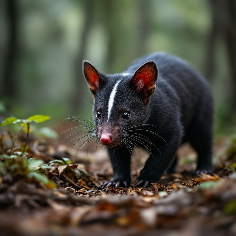 Stunning Tasmanian Devil in Natural Habitat Stunning Tasmanian Devil in Natural Habitat
