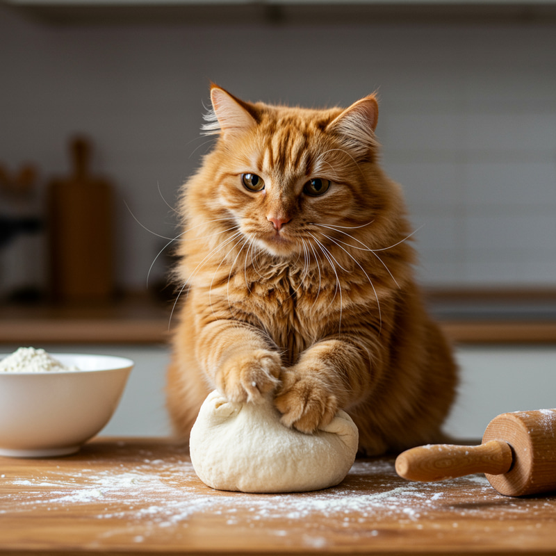 Cute Cat Kneading Dough - Adorable Moments Cute Cat Kneading Dough - Adorable Moments