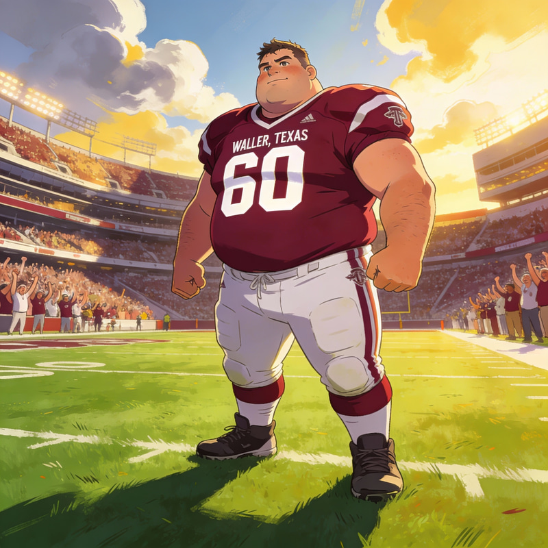Heroic Waller Football Player in Maroon Jersey Heroic Waller Football Player in Maroon Jersey