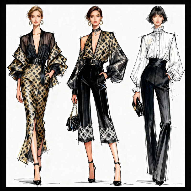 Runway-Ready Fashion Design Illustrations