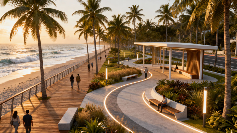 Stunning Coastal Mini Park & Esplanade Visualization Stunning Coastal Mini Park & Esplanade Visualization