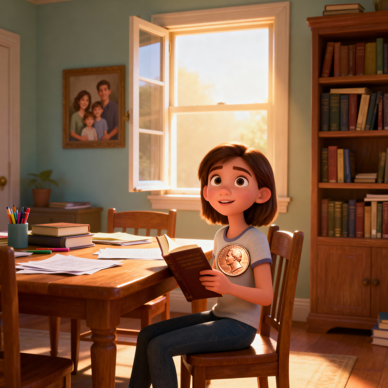 Curious Teen in Cozy Dining Room - Pixar Style Curious Teen in Cozy Dining Room - Pixar Style