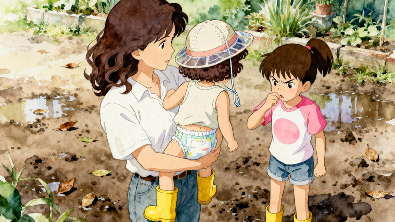 Whimsical Ghibli Garden Illustration Whimsical Ghibli Garden Illustration