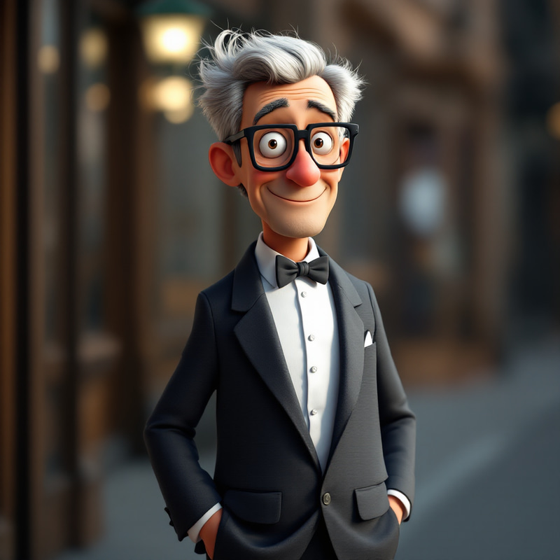 Animated Where's Waldo-style Character with Bow Tie Animated Where's Waldo-style Character with Bow Tie