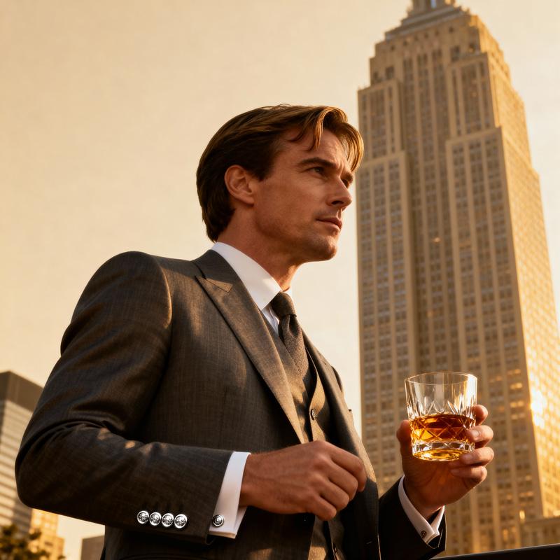 Sophisticated Wealth: A Man in Style and Confidence