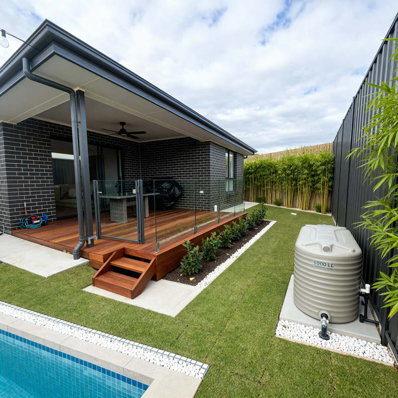Stunning Backyard Layout with Pool & Deck