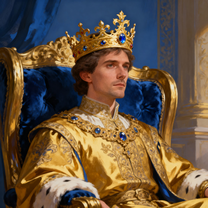 Elegant King with Crown – Majestic Royalty