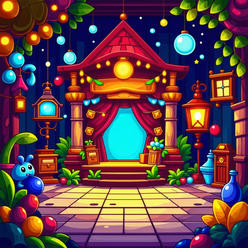 Cute Pixar-Style Match Game Background for Mobile Cute Pixar-Style Match Game Background for Mobile