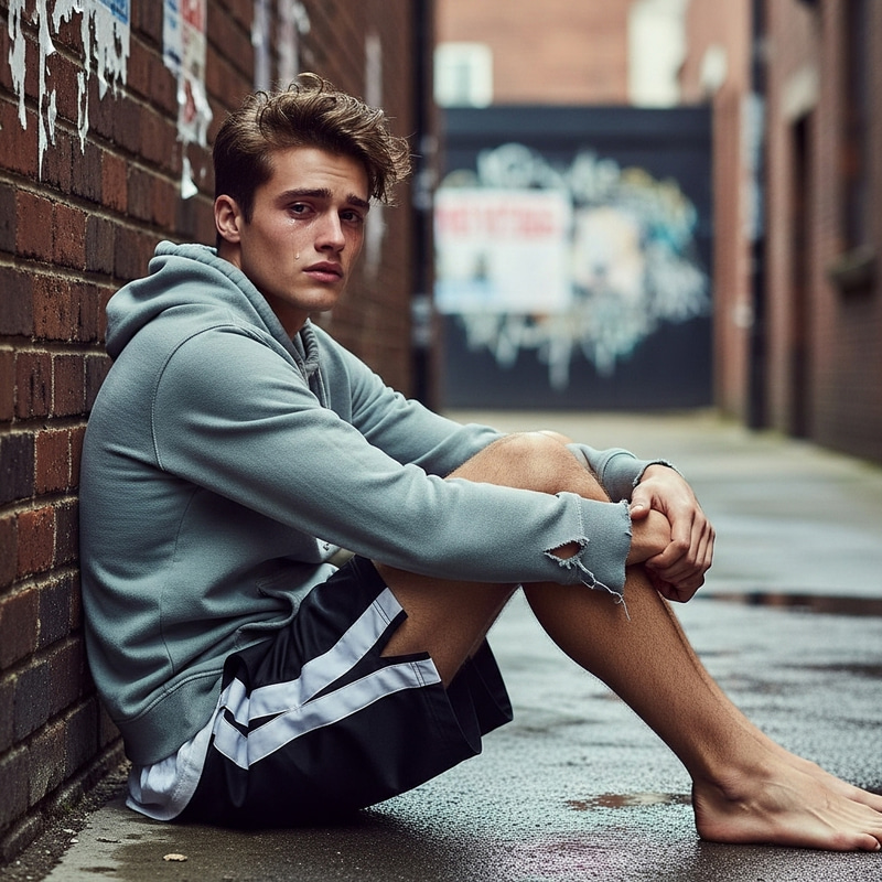 Urban Reflection: Emotional Portrait of a Young Model Urban Reflection: Emotional Portrait of a Young Model