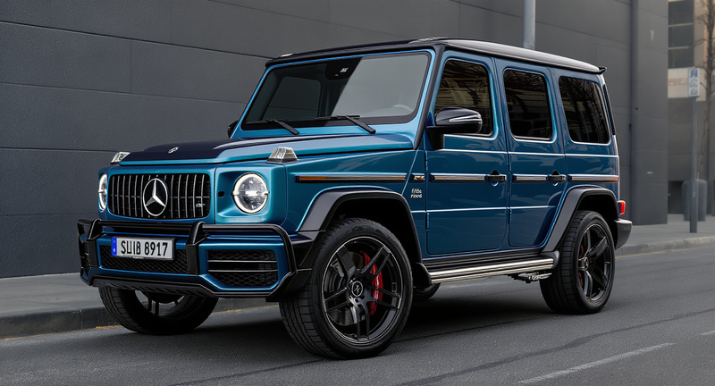 Realistic Pink and Black G Wagon in Urban Setting