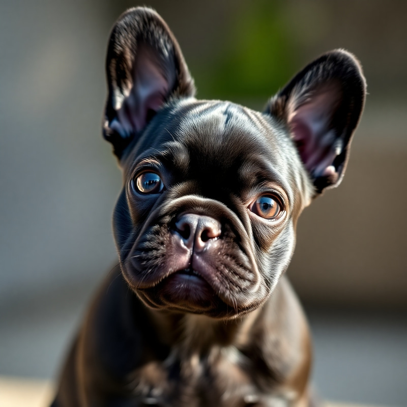 Adorable Black French Bulldog Puppy Photo Adorable Black French Bulldog Puppy Photo