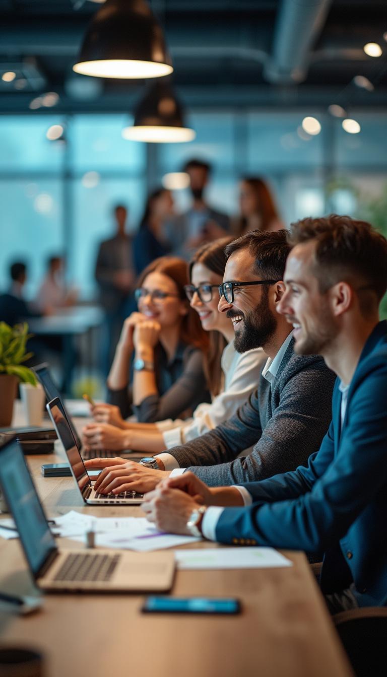 Innovative AI Brainstorming in a Modern Office Innovative AI Brainstorming in a Modern Office