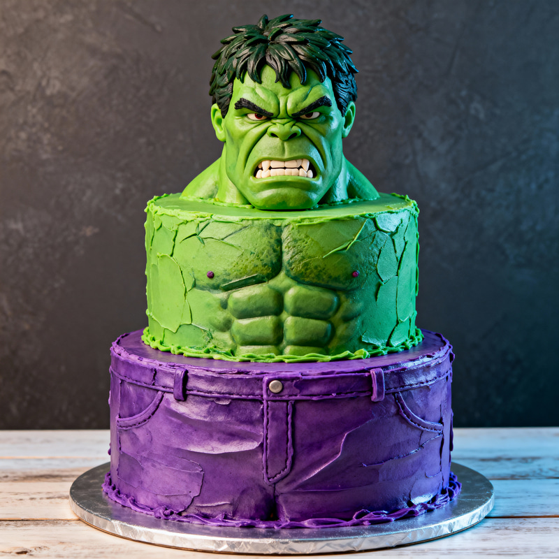 3-Tiered Hulk Cake Creation 3-Tiered Hulk Cake Creation