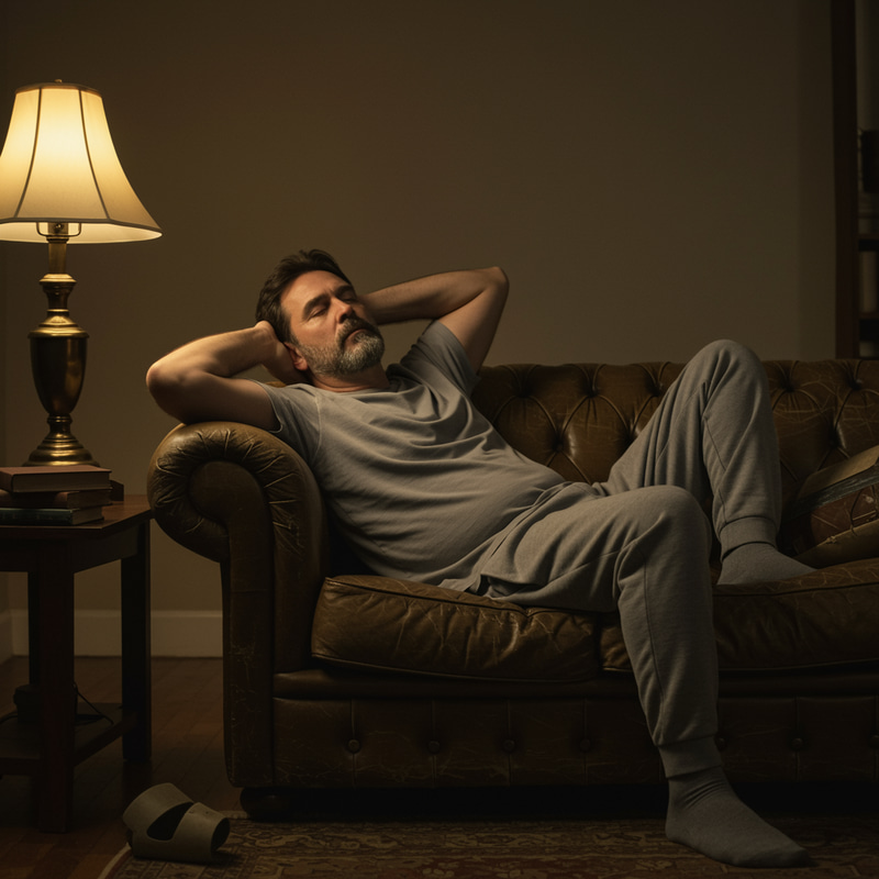 Man Relaxing After a Hard Day's Work Man Relaxing After a Hard Day's Work