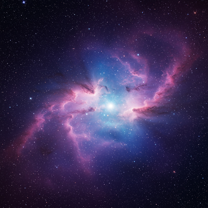 Cosmic Sky in Purple and Blue