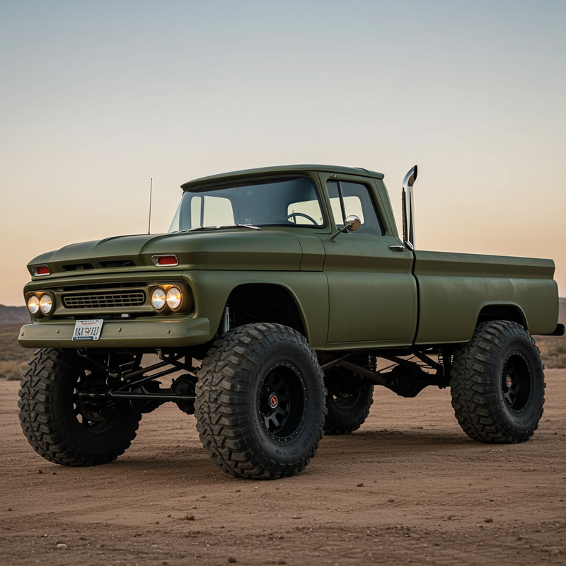 1958 Chevrolet 3100 Pickup Truck - Olive Drab Green 1958 Chevrolet 3100 Pickup Truck - Olive Drab Green