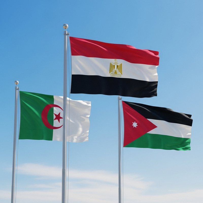 Algeria, Egypt, and Jordan Flags Collection Algeria, Egypt, and Jordan Flags Collection