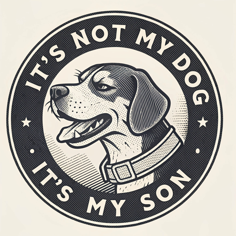 Cocky Dog Retro T-Shirt Design - It's My Son