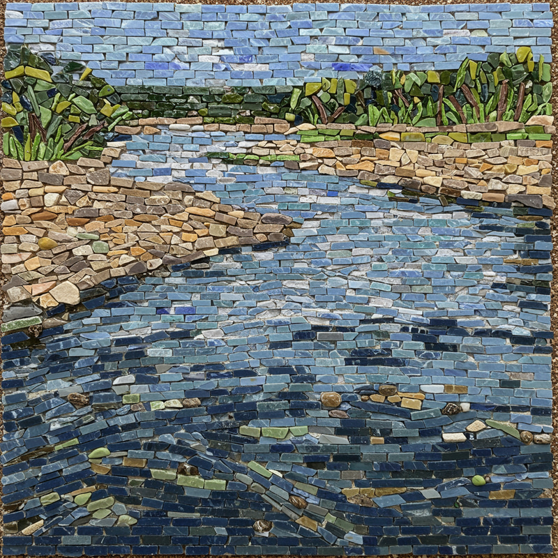 Simple Tile Mosaic of a River Simple Tile Mosaic of a River