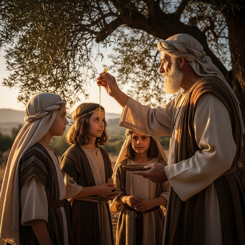 Ancient Prophet Anoints Disciples Under Olive Tree Ancient Prophet Anoints Disciples Under Olive Tree