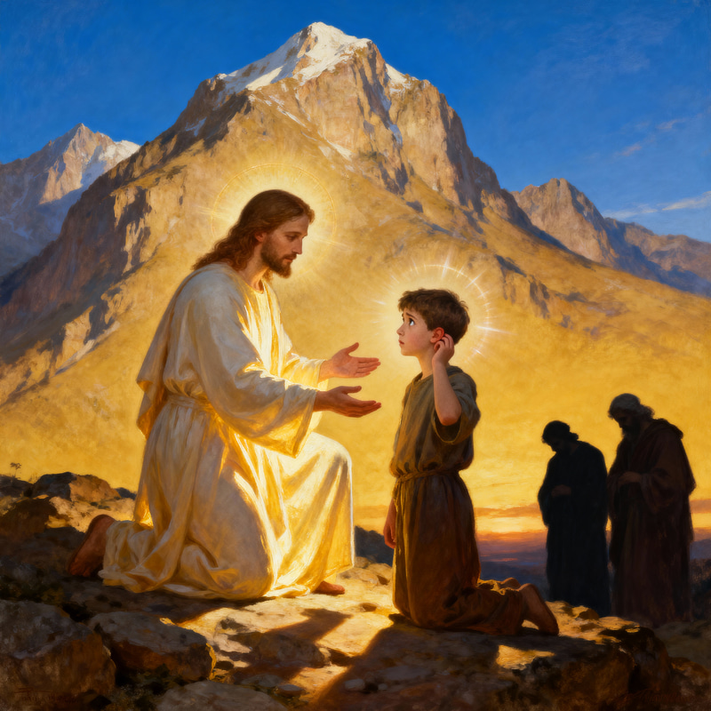 Jesus Heals Deaf Boy: A Touch of Divine Light Jesus Heals Deaf Boy: A Touch of Divine Light