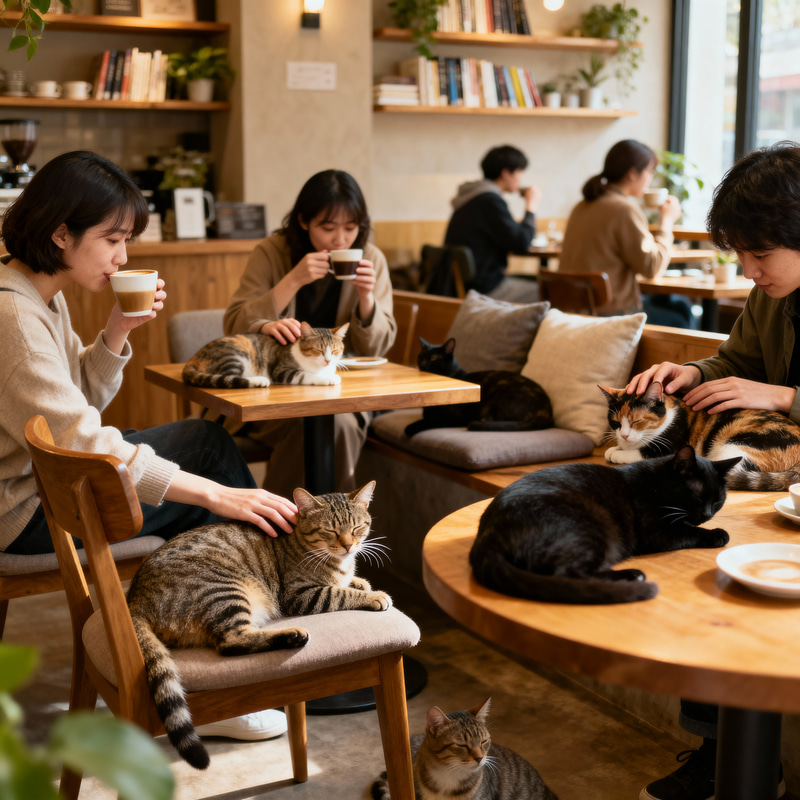 Cat Café with Coffee & Cuddly Cats Cat Café with Coffee & Cuddly Cats