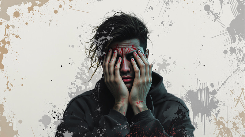 Stunning Hyper-Realistic Young Person in Pain Stunning Hyper-Realistic Young Person in Pain