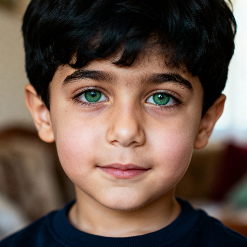 5-Year-Old Half Caucasian Half Arab Boy Portrait