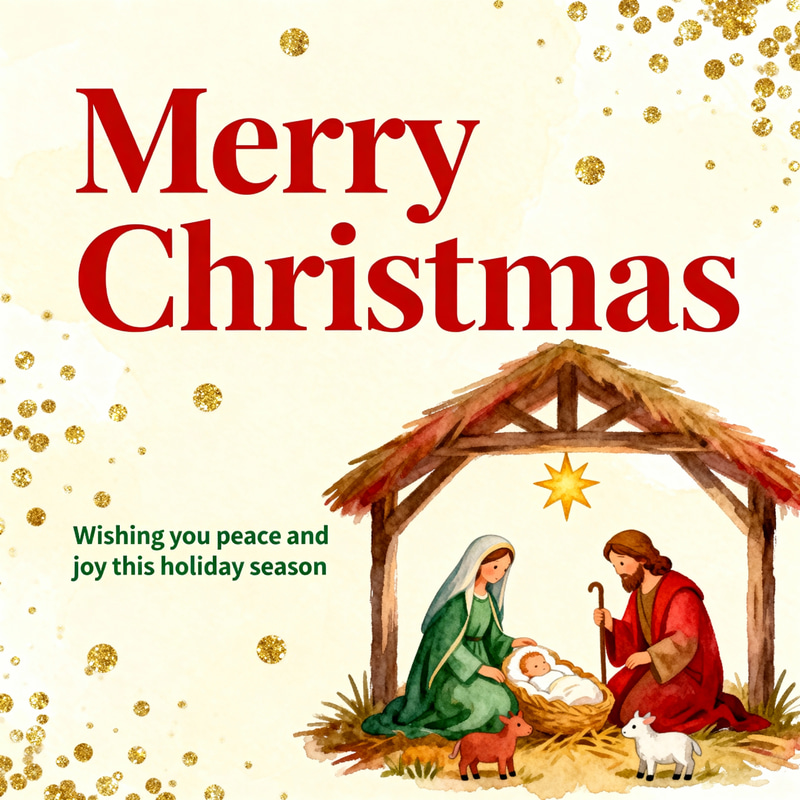 Festive Christmas Card with Belen Design Festive Christmas Card with Belen Design