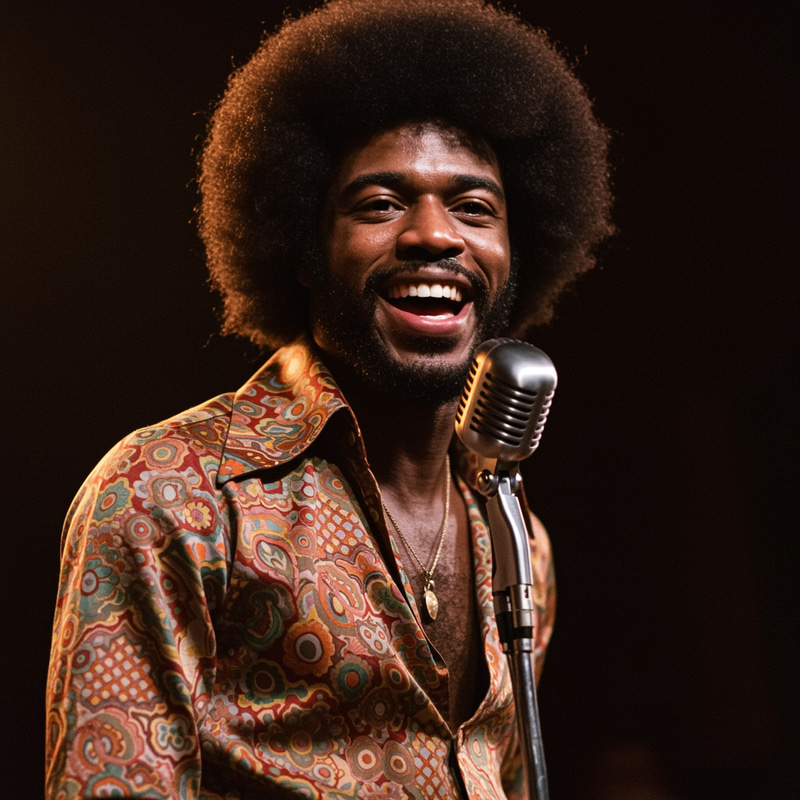 Funky 70's Black Singer Close Up Funky 70's Black Singer Close Up