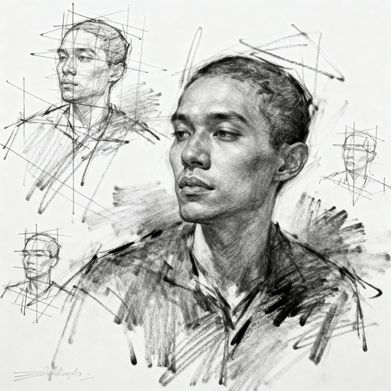 Artistic Hand-Drawn Pencil Sketches for Concept Development