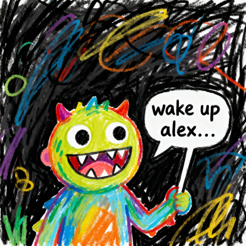 Child's Drawing of a Monster - Wake Up Alex Child's Drawing of a Monster - Wake Up Alex